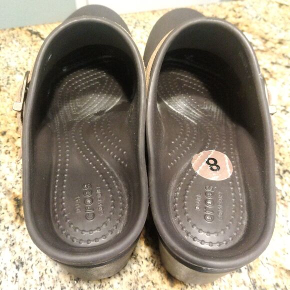 Crocs Sarah Croslite Mule Clog Shoes Brown Slip On Comfort Women's Sz 8 203631 - Picture 11 of 12